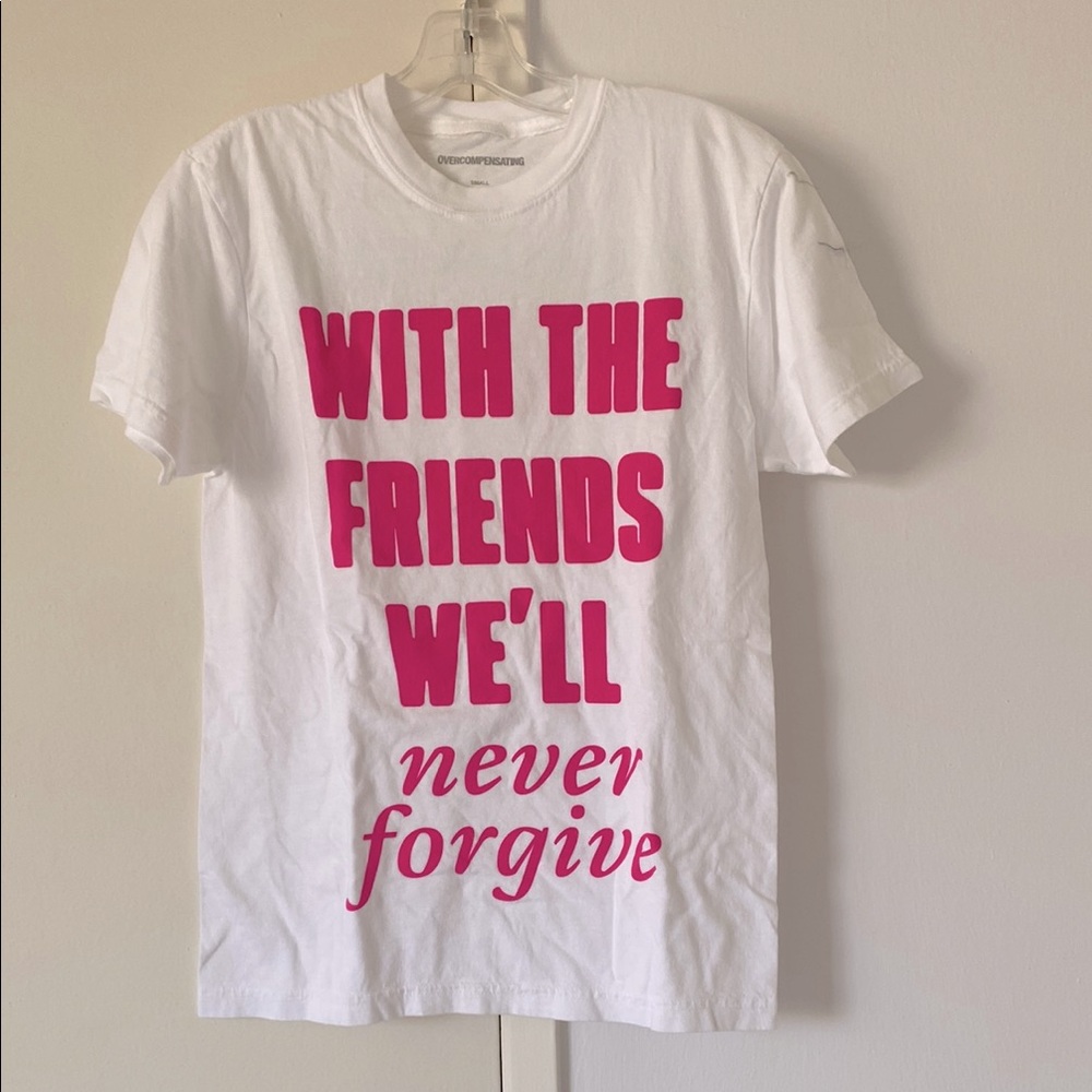 NWOT Overcompensating white tee shirt Small